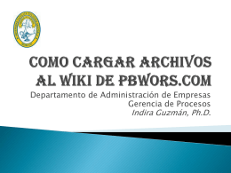 Como Cargar Archivos al Wiki de PBWORS.COM