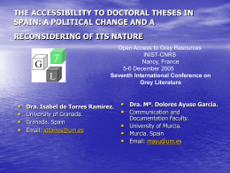 THE ACCESSIBILITY TO DOCTORAL THESES IN SPAIN: A …