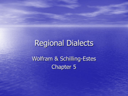 Regional Dialects - University of Alabama