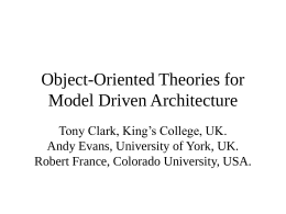 Object-Oriented Theories for Model Driven Architecture