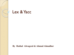 Lex & Yacc - Computer Science & Engineering