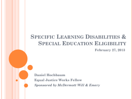 Special Education Eligibility