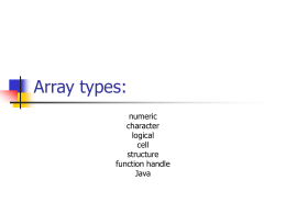 Array types: - University of Cincinnati