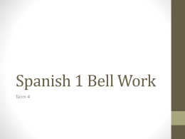 Spanish 1 Bell Work - Biloxi Public School District