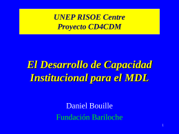Desarrollo de Capacidad Institucional para el MDL