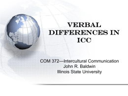 Verbal and Nonverbal Differences in ICC
