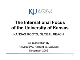 The International Focus of the University of Kansas