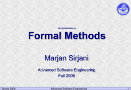 Formal Methods - University of Tehran