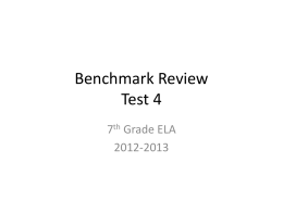 Benchmark Review - Glynn County School District