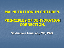 MALNUTRITION IN CHILDREN. PRINCIPLES OF …