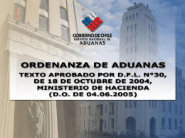 ORDENANZA DE ADUANAS - Servicio Nacional de …