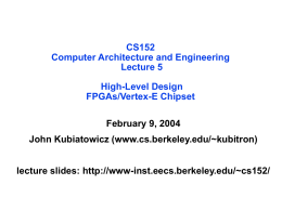 Computer Architecture and Engineering Lecture 6: The