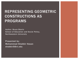 REPRESENTING GEOMETRIC CONSTRUCTIONS AS …