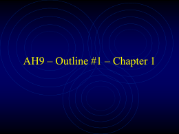 AH9 – Outline #1 – Chapter 1 - Fort Cherry School District