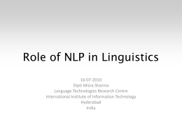 Role of NLP in Linguistics