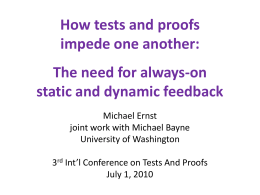 How tests and proofs impede one another: The need for