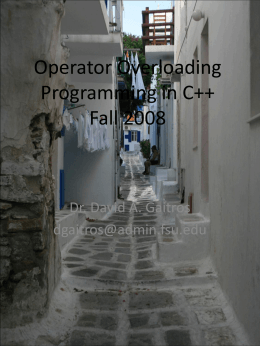 COP330 Object Oriented Programming in C++ Fall 2008