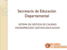 SECRETARIA DE EDUCACION DEPARTAMENTAL