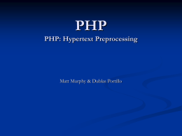 PHP PHP: Hypertext Preprocessing