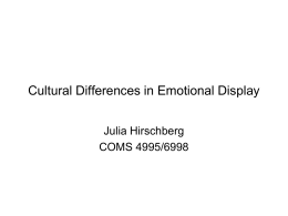 Cultural Differences in Emotional Affect