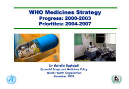 WHO Essential Drugs Strategy