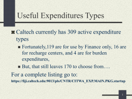 Expenditure Types Presentation