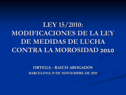 LEY 15/2010: MODIFICACIONES DE LA LEY DE MEDIDAS …
