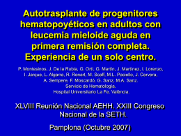 Risk-adapted therapy in APL (Stockholm, August 2005)