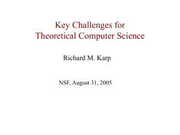 Key Challenges for Theoretical Computer Science