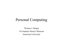 Microcomputing - American University