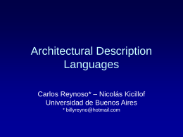 Architecture Design Languages