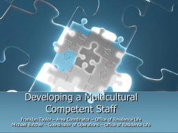 Developing a Multiculturally Competent Staff