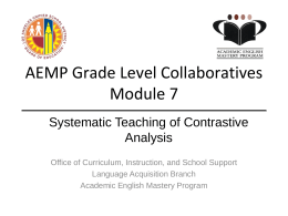 AEMP Grade Level Collaboratives Module 7