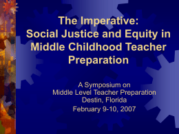 SOCIAL JUSTICE AND EQUITY: A MIDDLE CHILDHOOD …