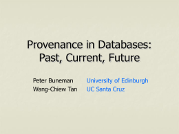 Provenance in Databases - Jack Baskin School of …