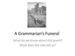 A Grammarian’s Funeral