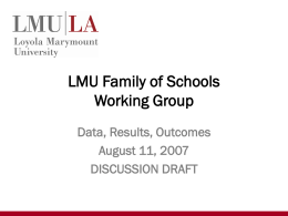 LMU Family of Schools Working Group