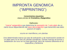 IMPRONTA GENOMICA (“IMPRINTING”)