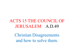 ACTS 15 THE COUNCIL OF JERUSALEM