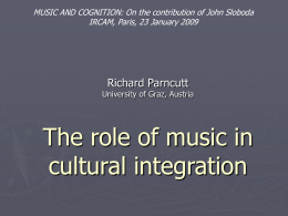 The role of music in cultural integration