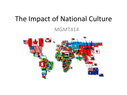 The Impact of National Culture