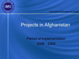 Projects Afghanistan