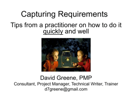 Capturing requirements - PMI Baltimore Chapter