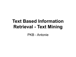Text Based Information Retrieval