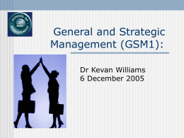 General and Strategic Management II