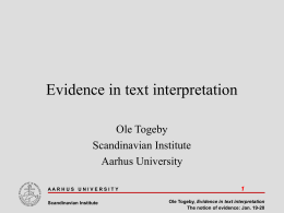 Evidence in text interpretation
