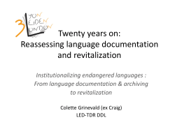Twenty years on: Reassessing language documentation …