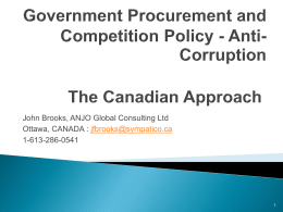 Government Procurement and Competition Policy