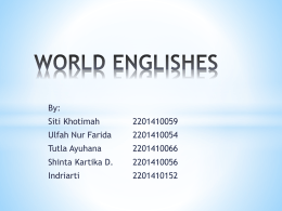 WORLD ENGLISHES
