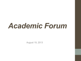 Academic Forum - Bemidji State University